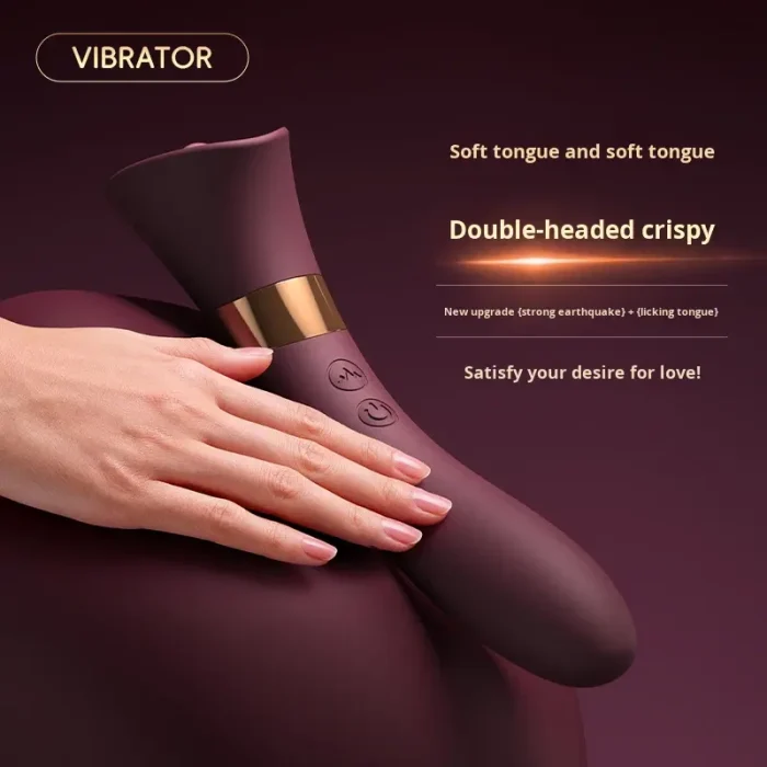 Female Tongue Vibrating Double Head Self Stimulation Device - Image 4