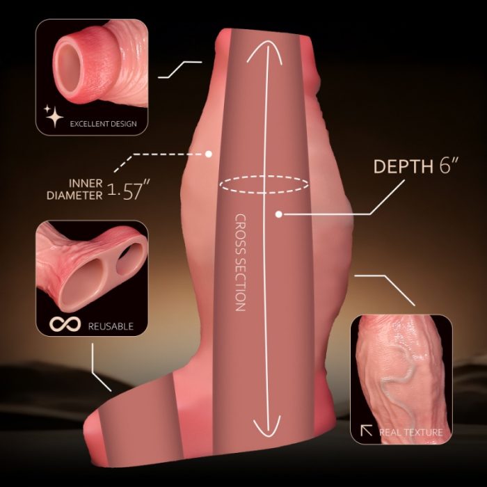 6-Inch Soft Penis Sheath 0.39 lb High Quality Realistic Details [USA Stock] - Image 2